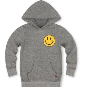 KID'S SMILEY 2 PULLOVER HOODIE - CHARCOAL, size 6